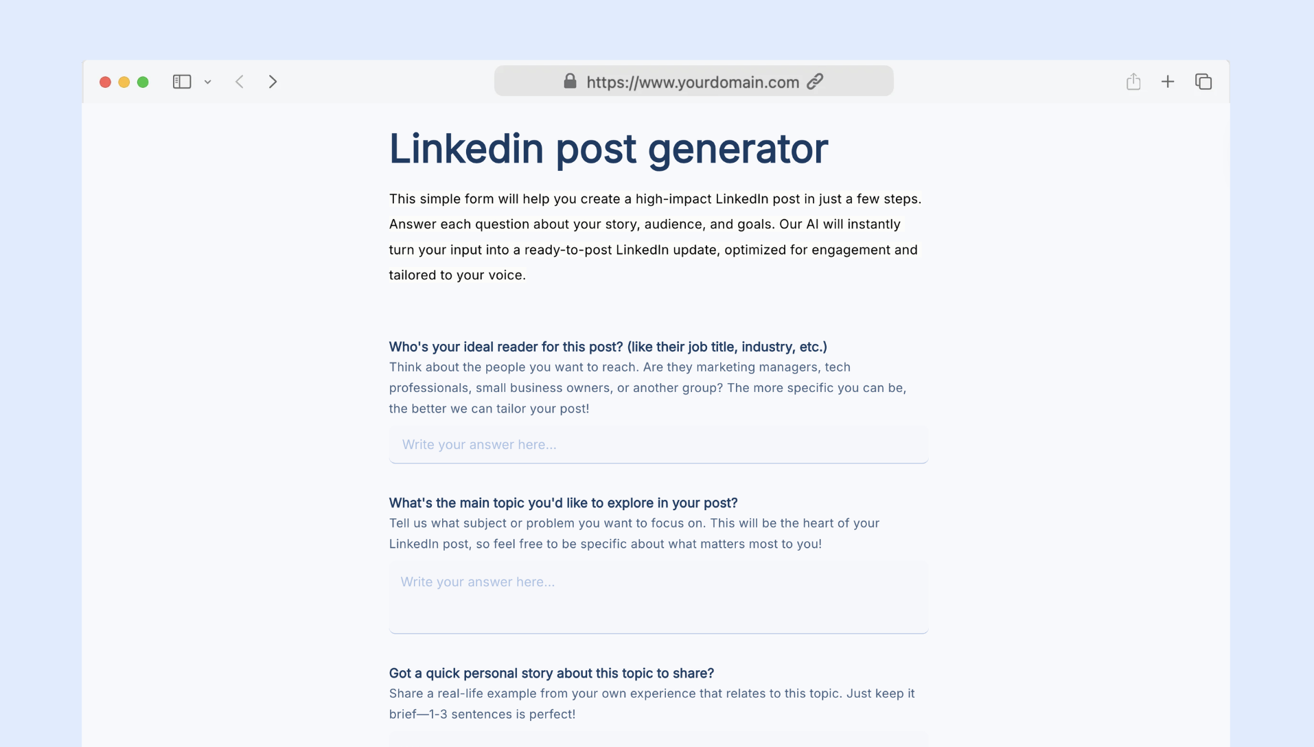 Linkedin post generator