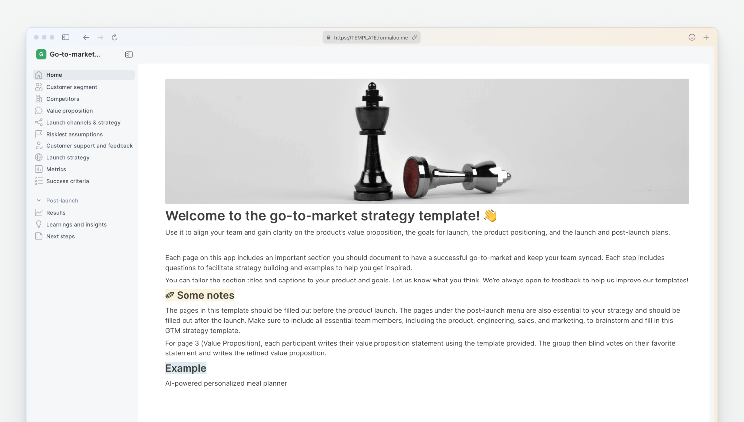 Go-to-market strategy template