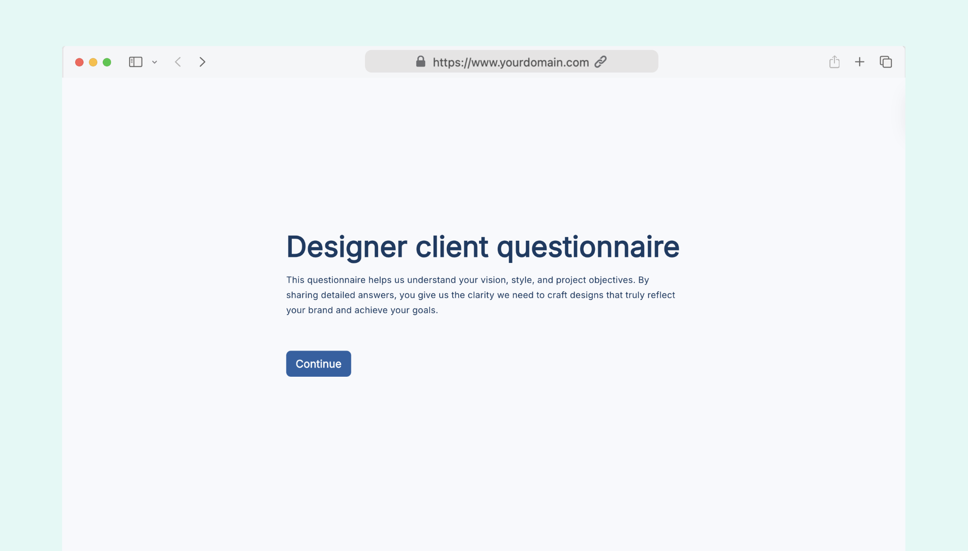 Designer client questionnaire