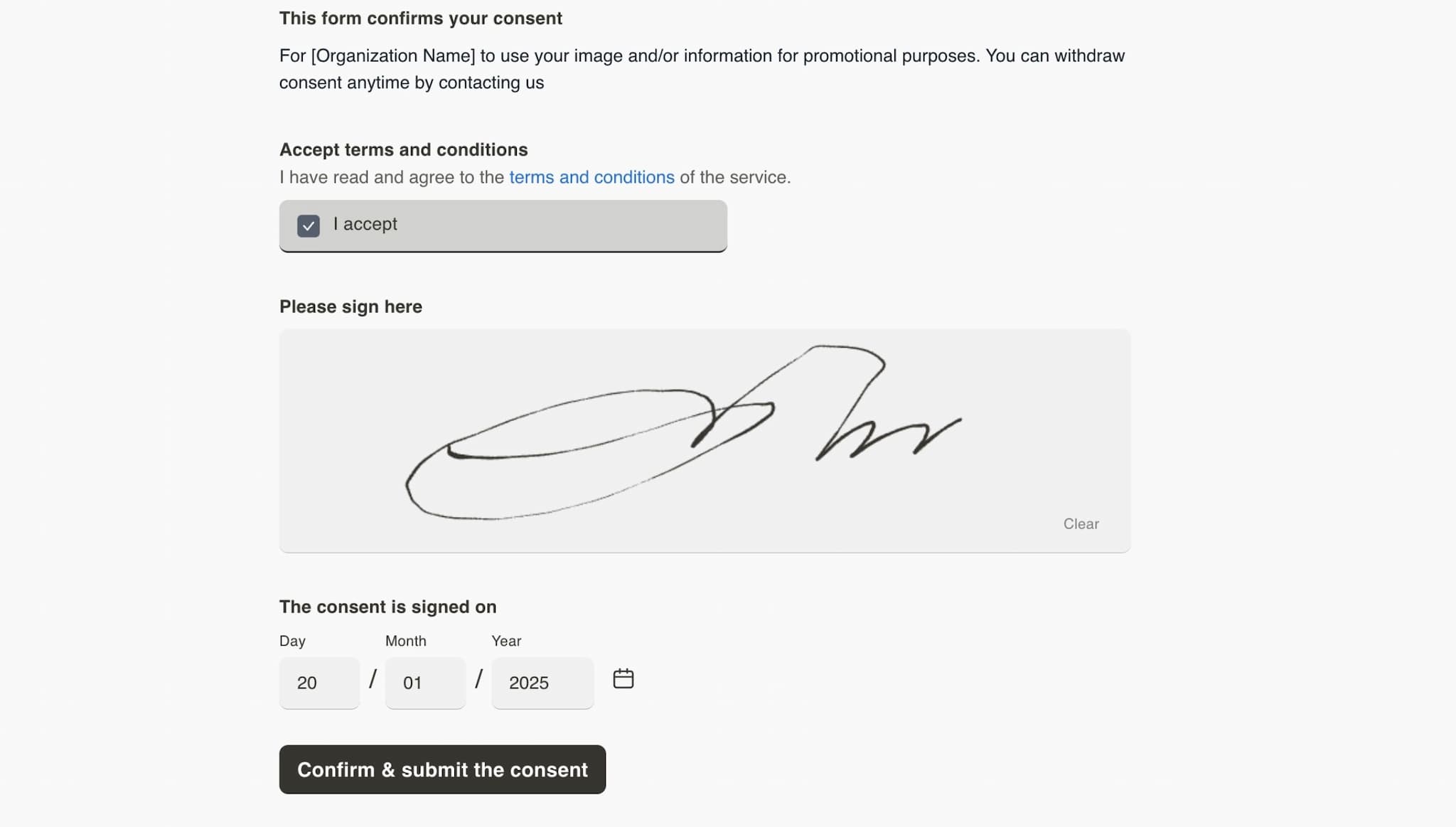 Consent form