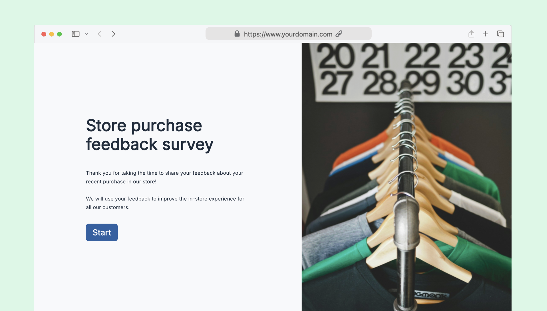 Store purchase feedback survey