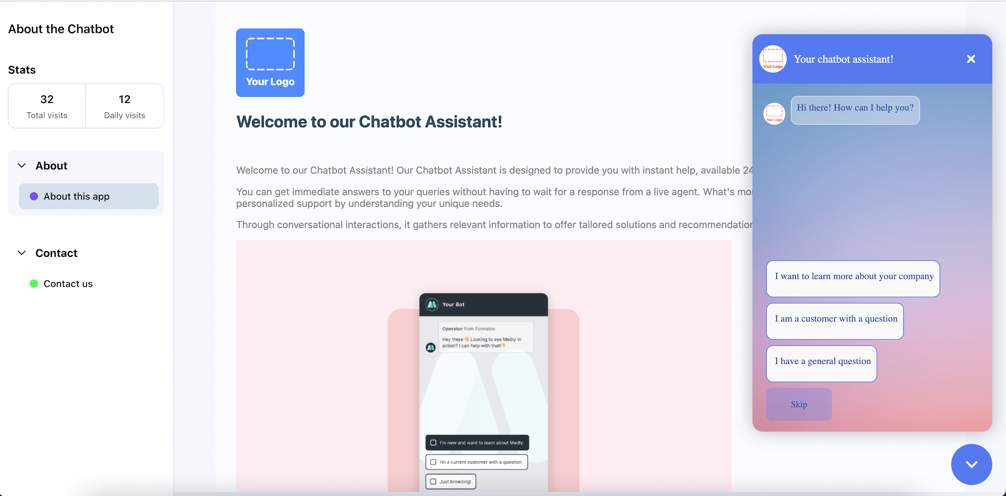 Chatbot template Formaloo
