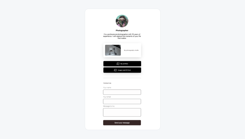 One page profile template | Formaloo