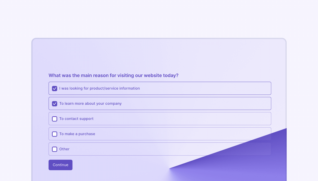 Website feedback survey template Formaloo