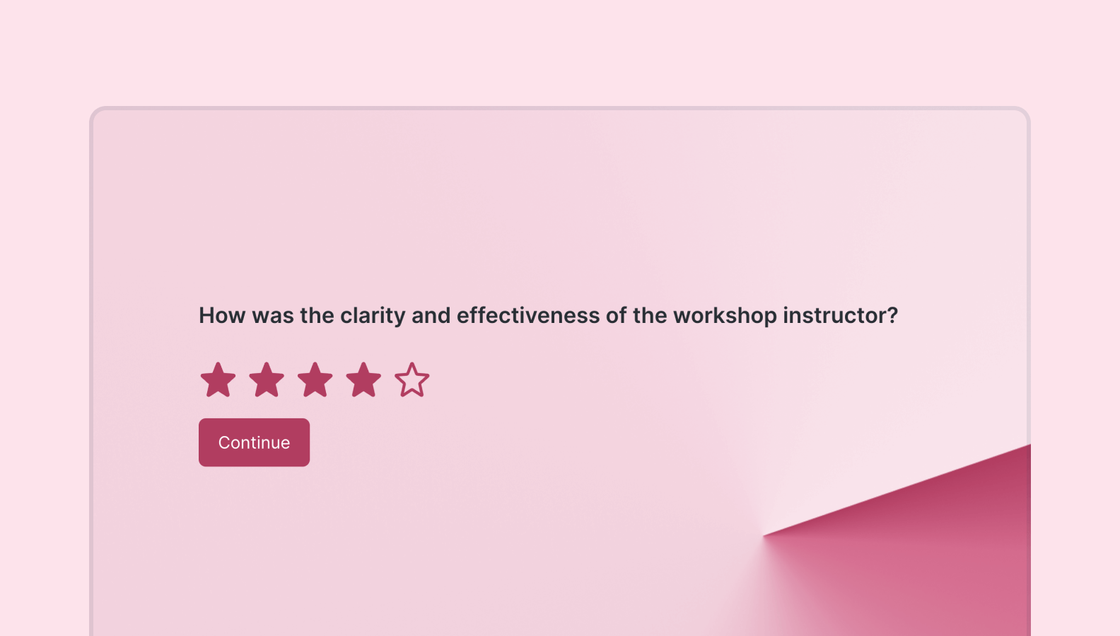 Workshop survey template Formaloo