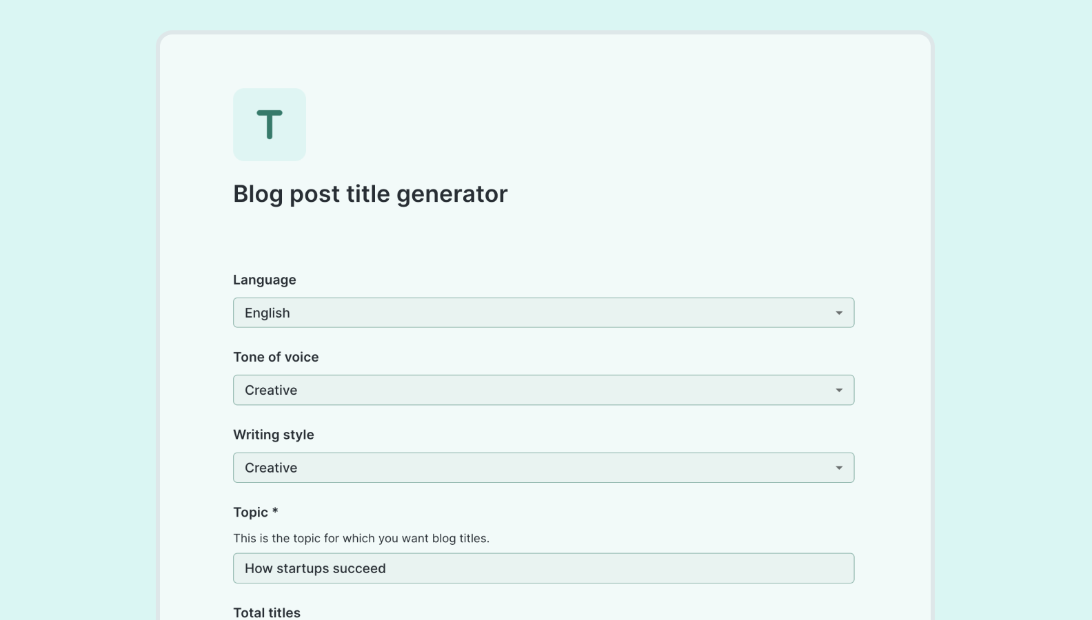 Blog post title generator