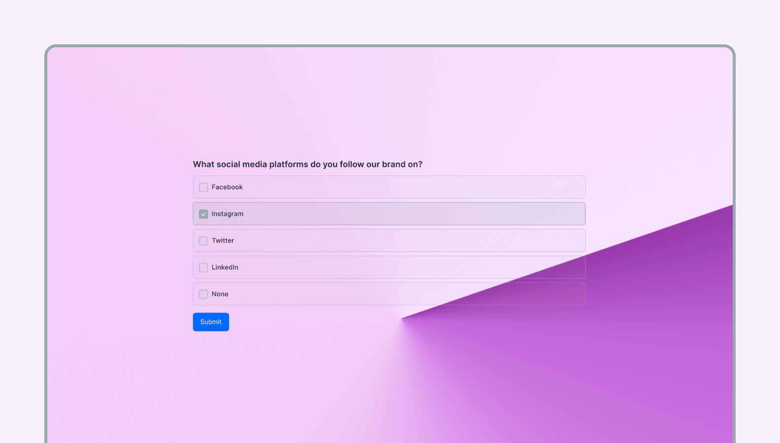 Brand awareness survey template Formaloo