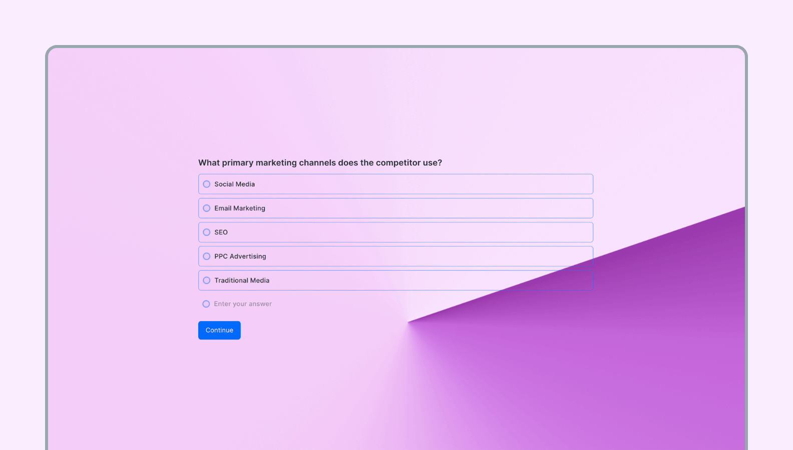 Competitor analysis form template formaloo