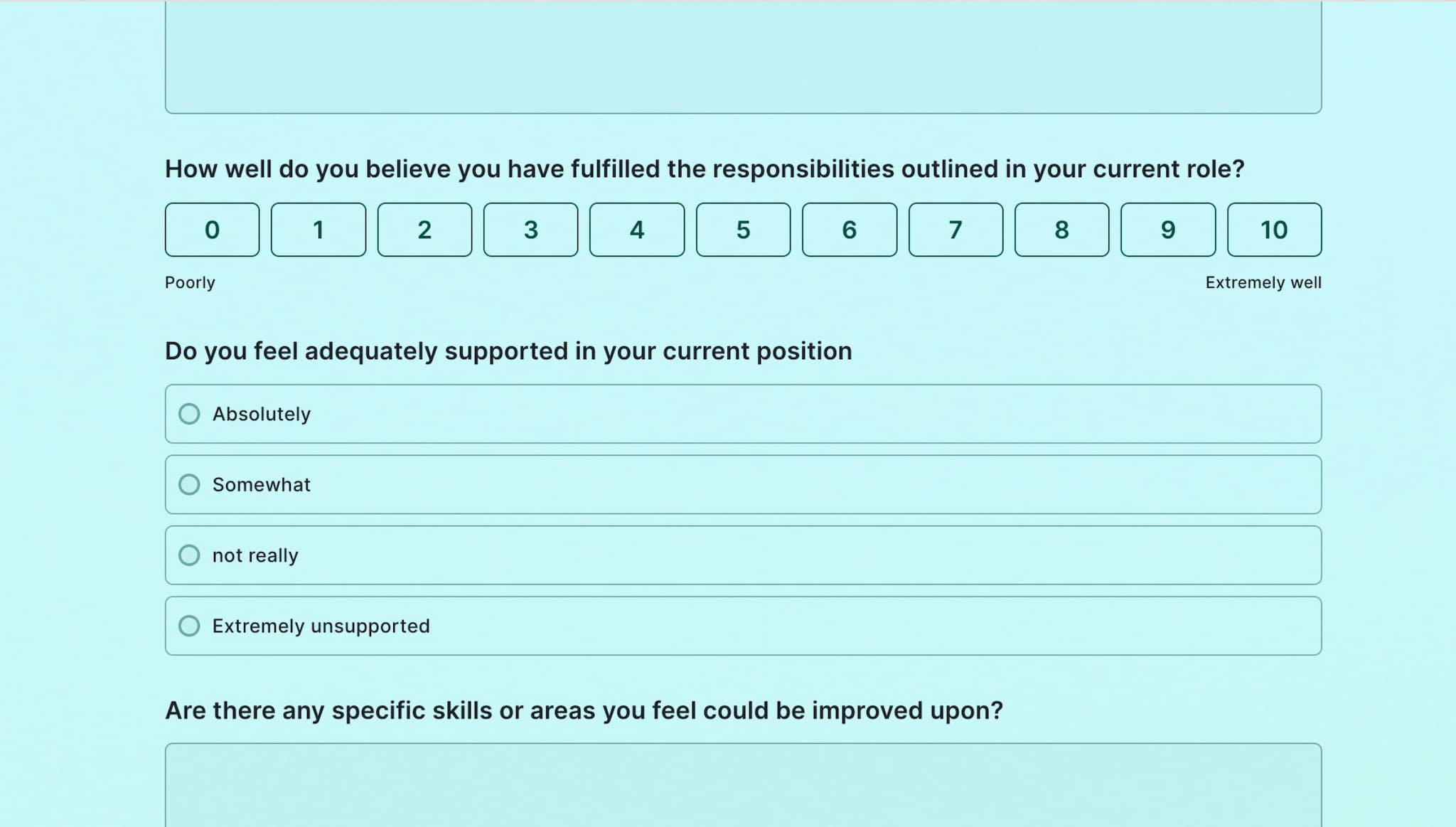 Performance evaluation form