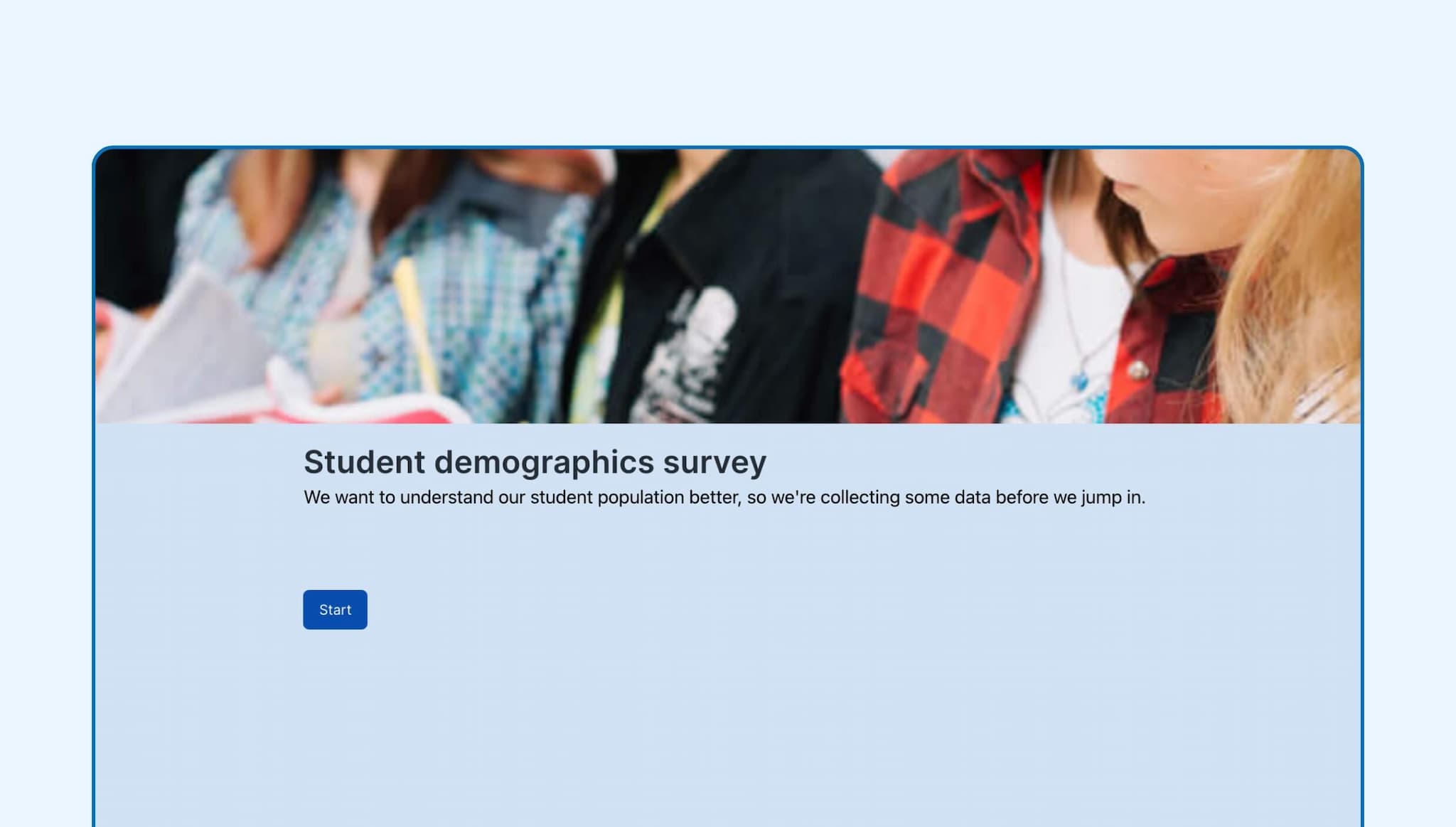 Student demographics survey template Formaloo