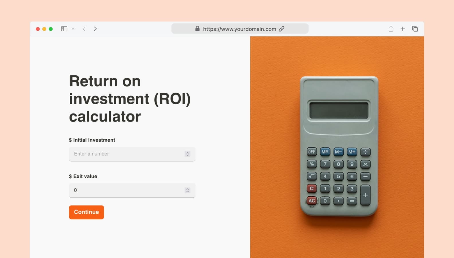 Return on investment calculator