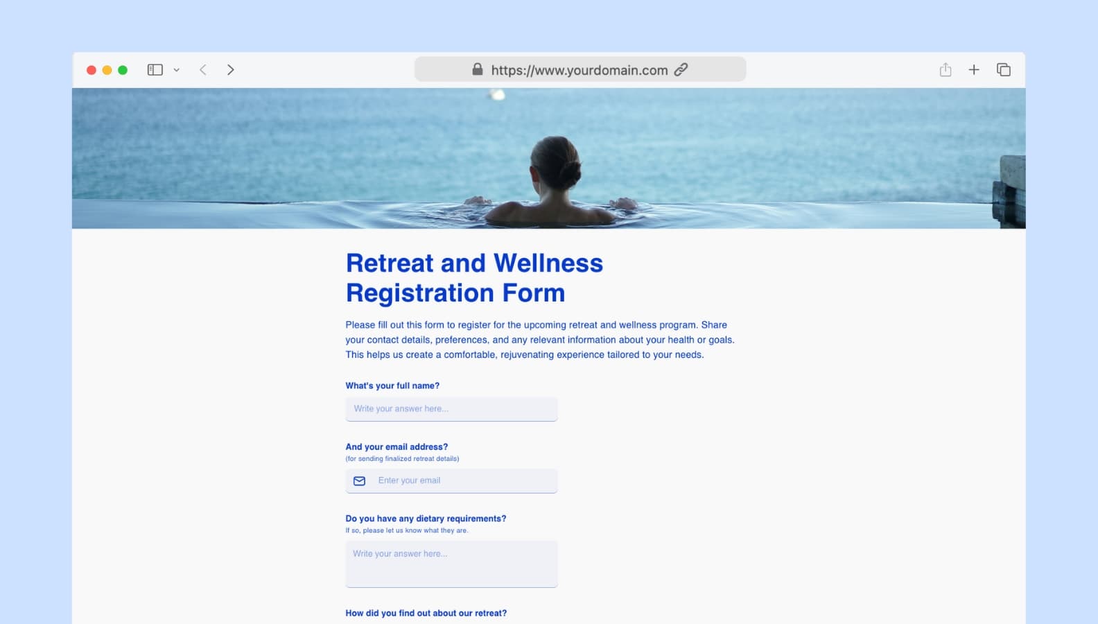 Retreat and Wellness Registration Form