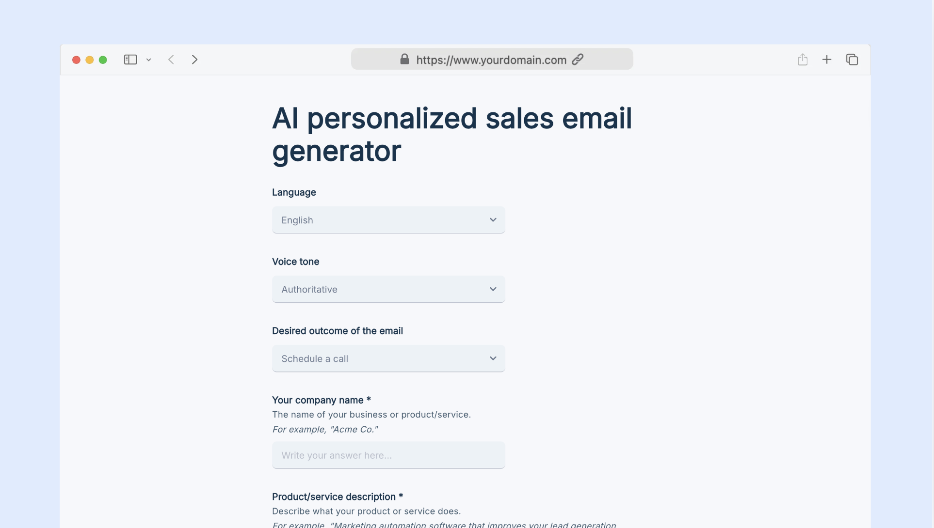 AI personalized sales email generator