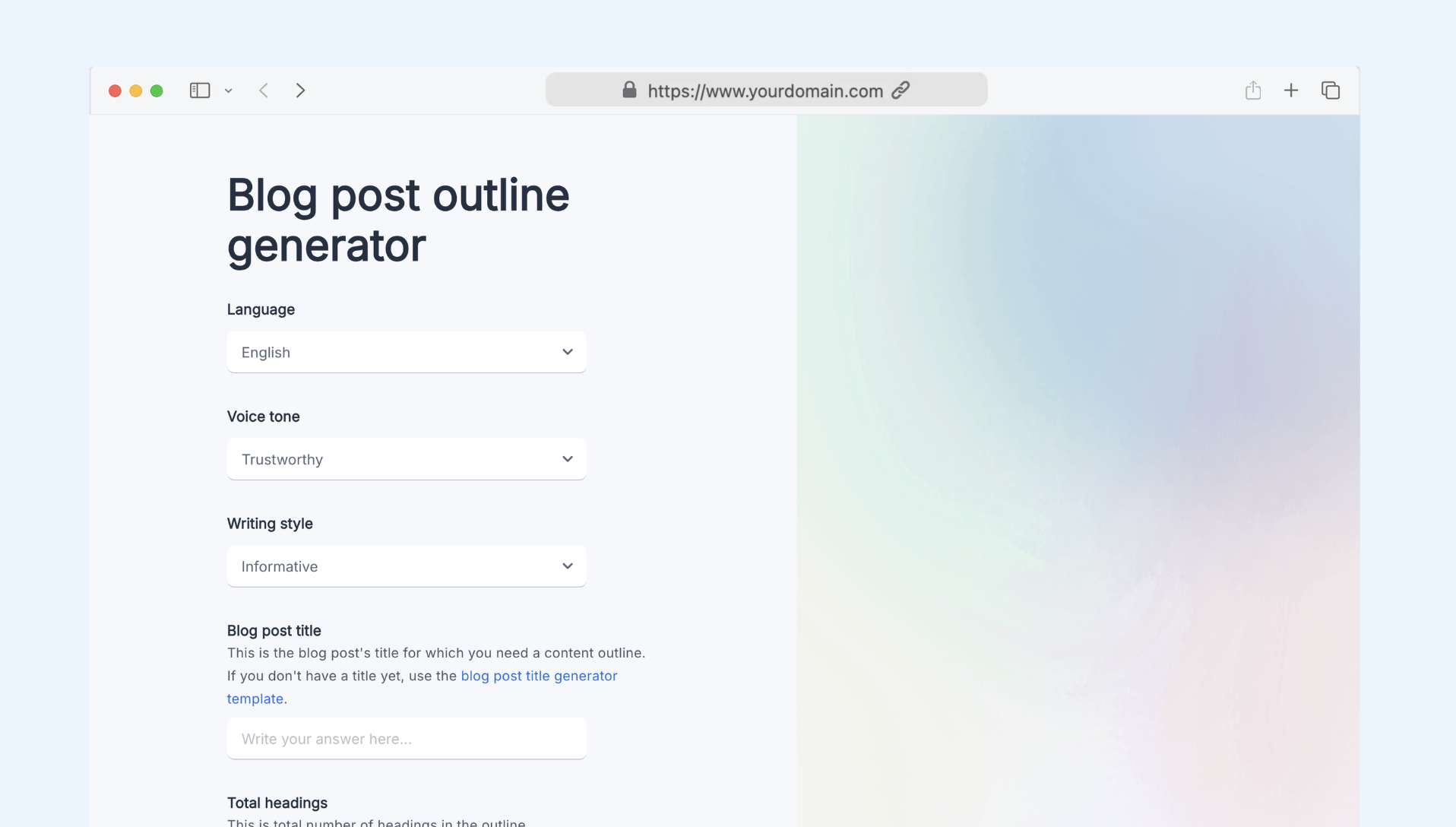 Blog post generator from outline