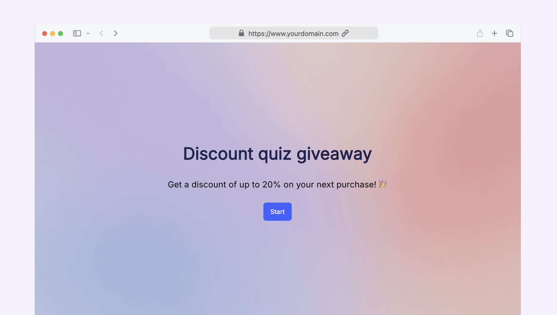Discount quiz giveaway for E-commerce