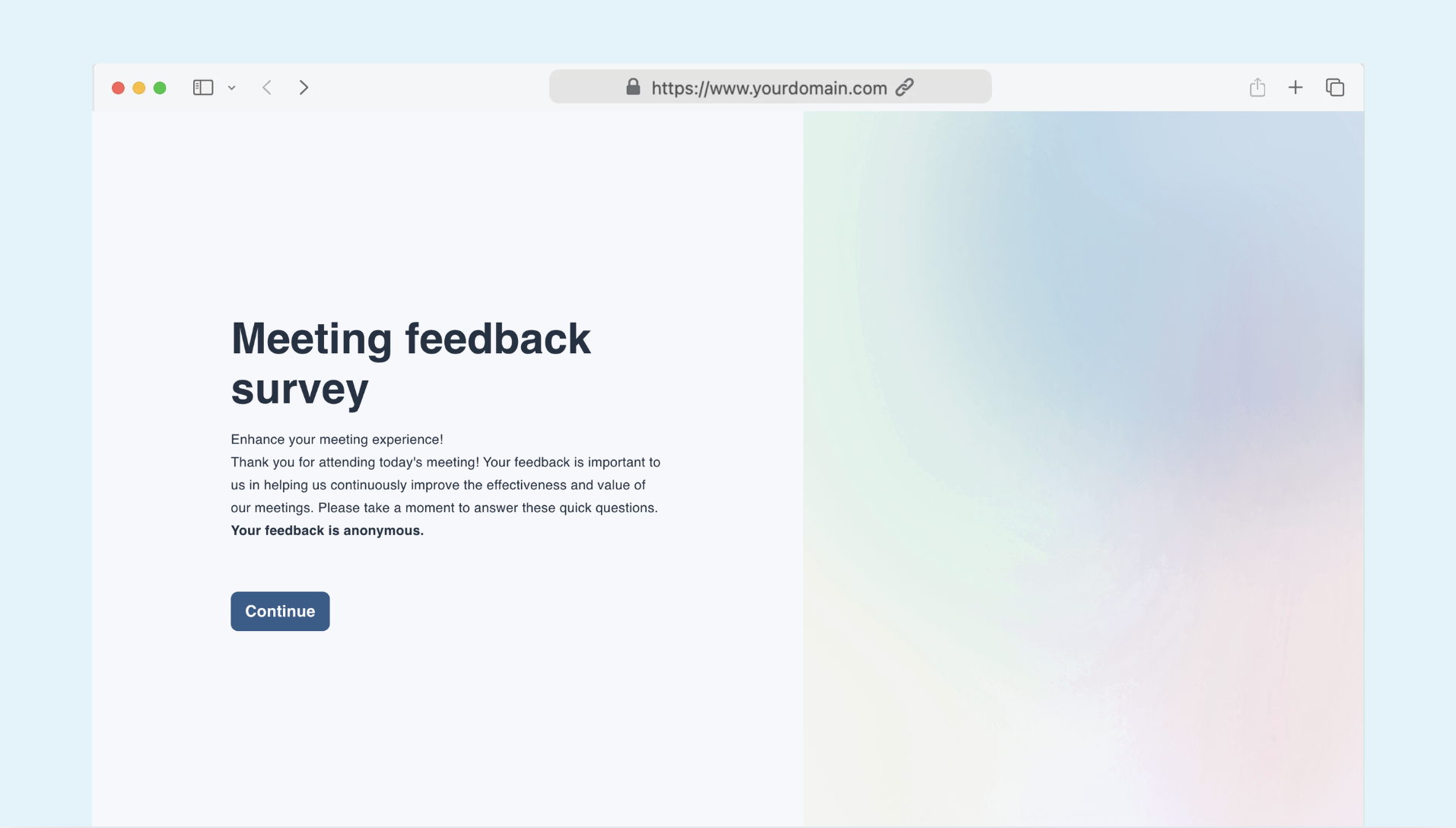 Meeting feedback survey