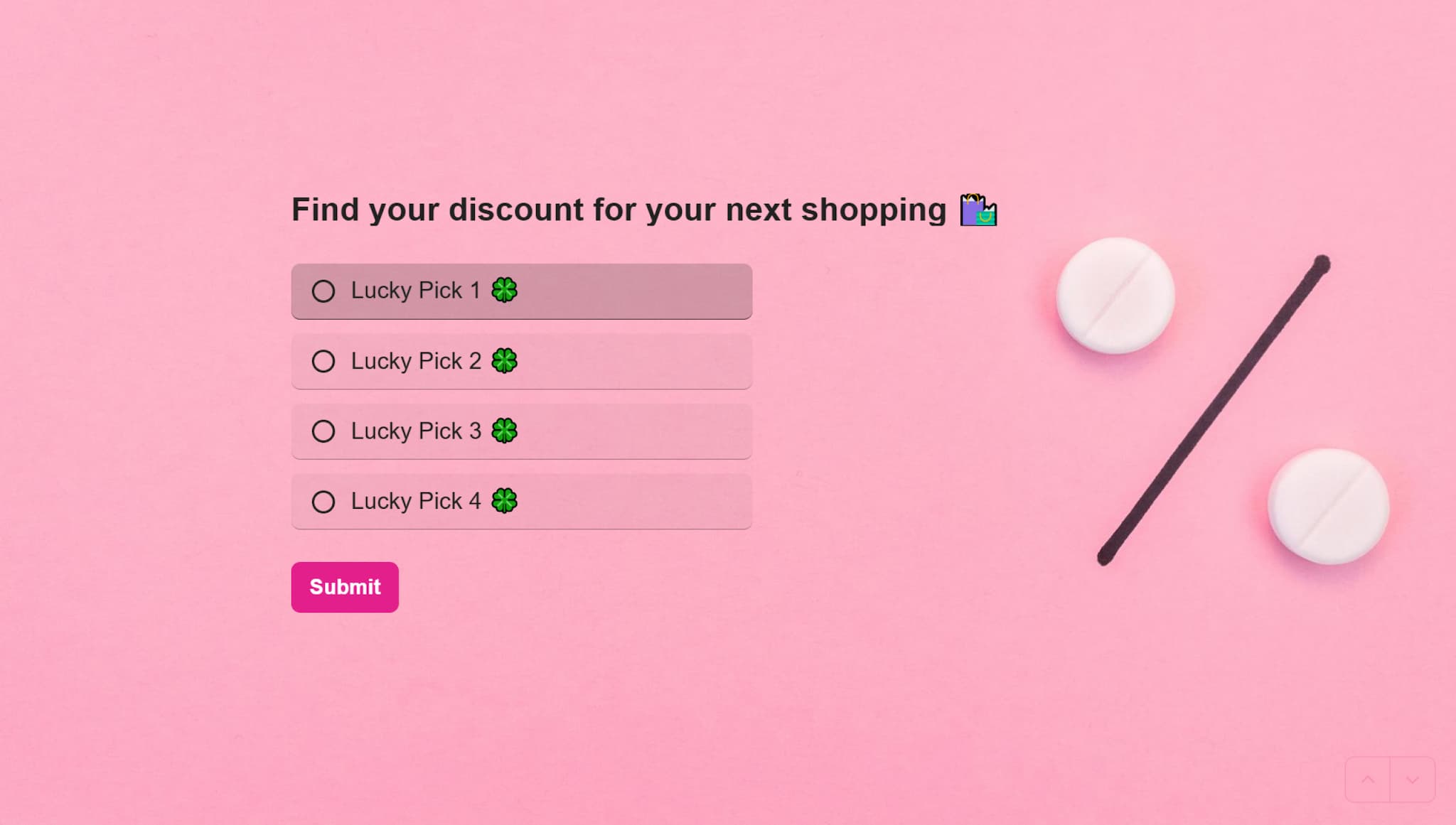 Discount quiz giveaway for E-commerce