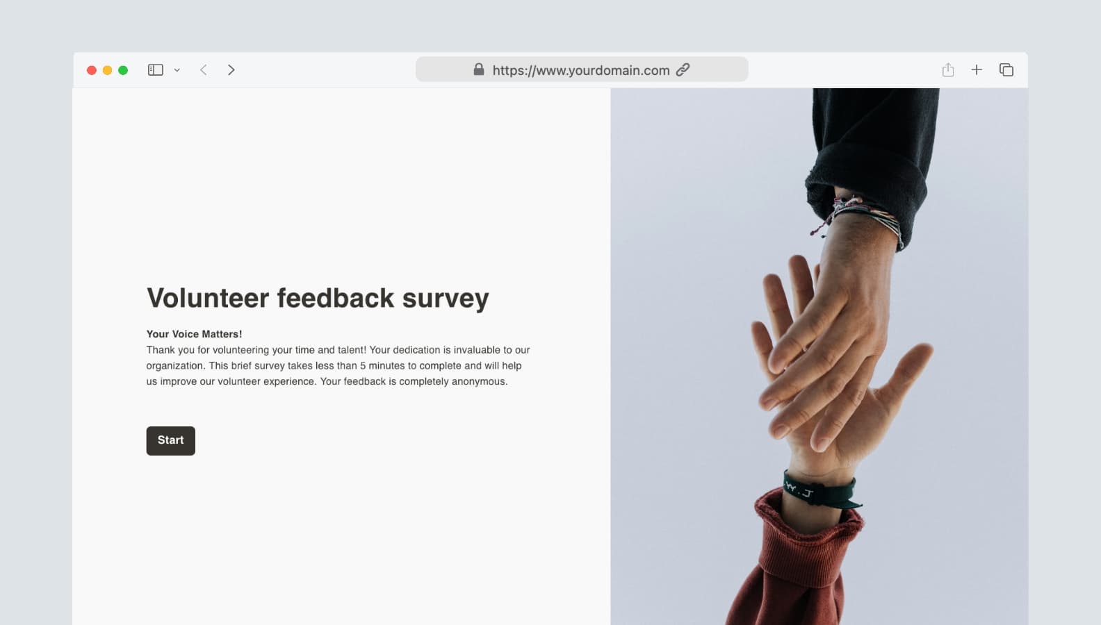 Online job application form