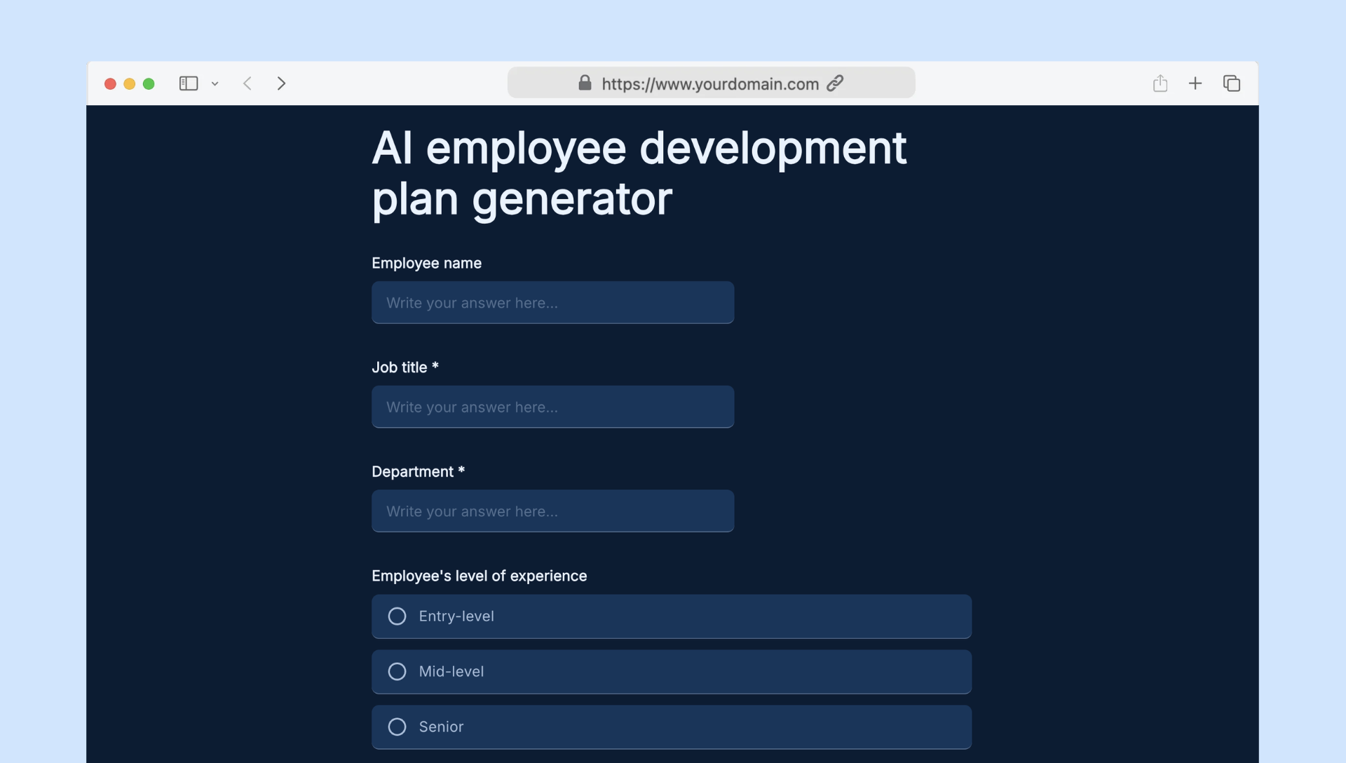 AI employee development plan generator
