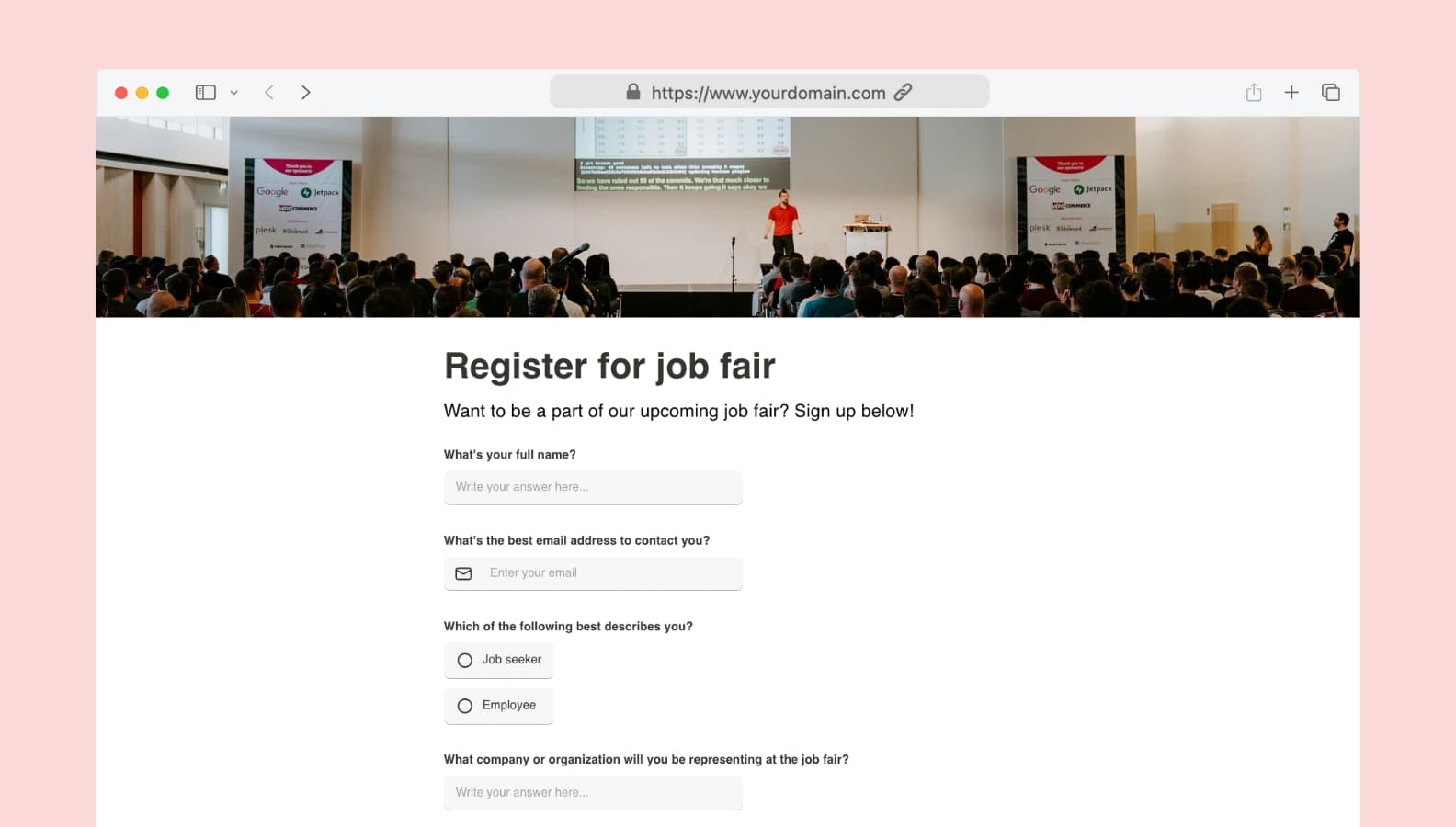 Job fair registration form