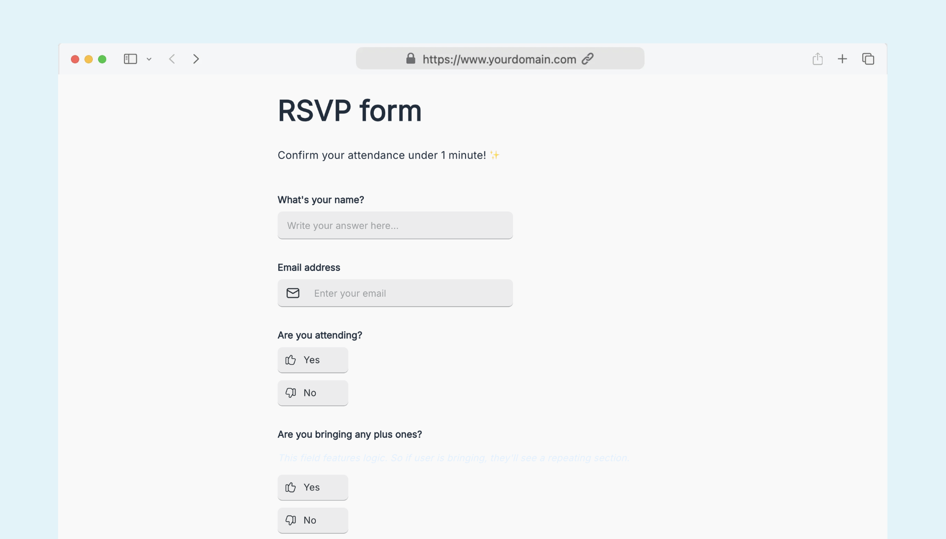 RSVP form