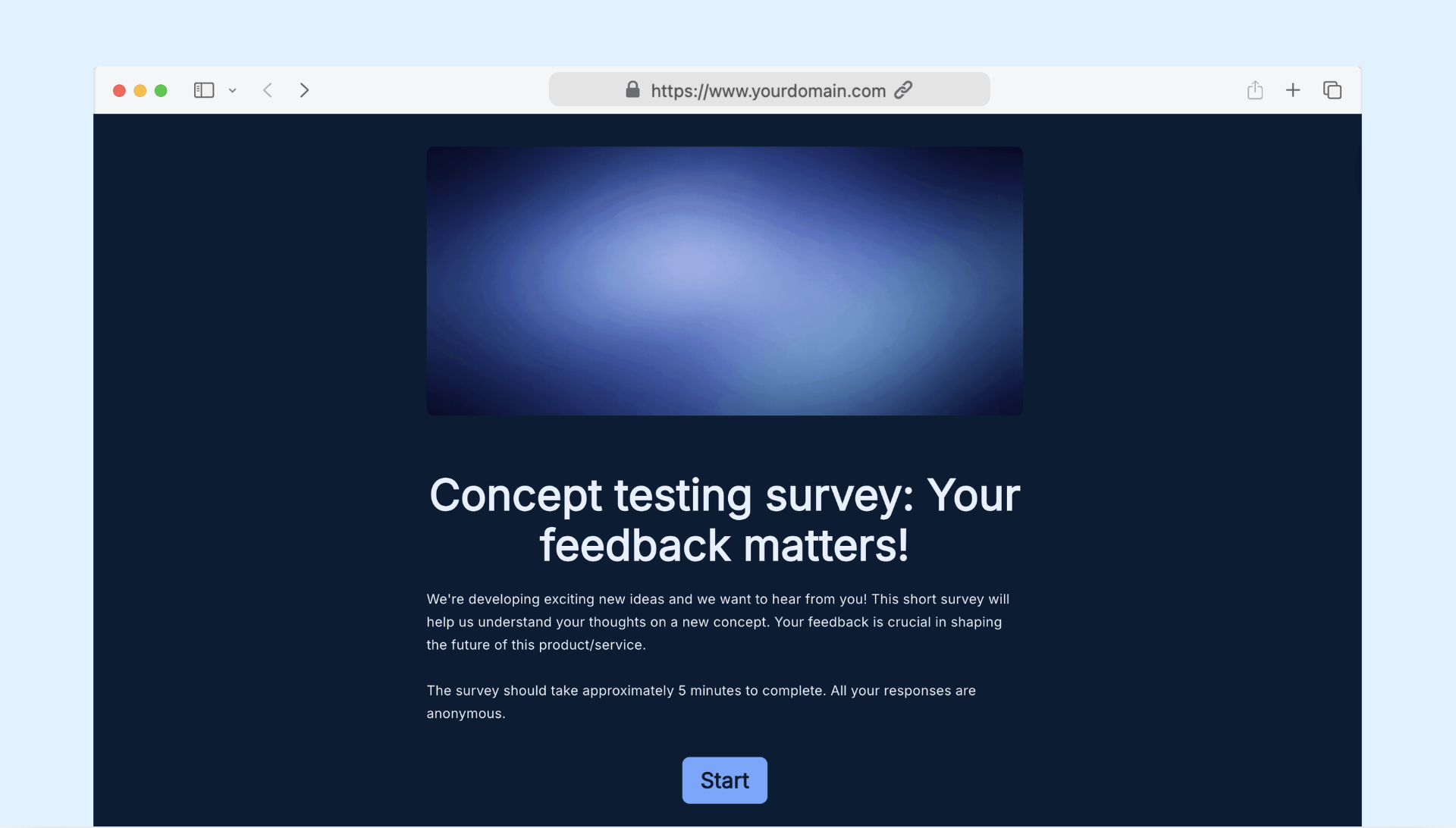 Concept testing survey