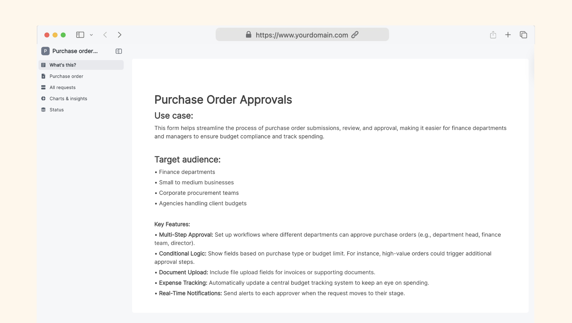 Purchase order approvals