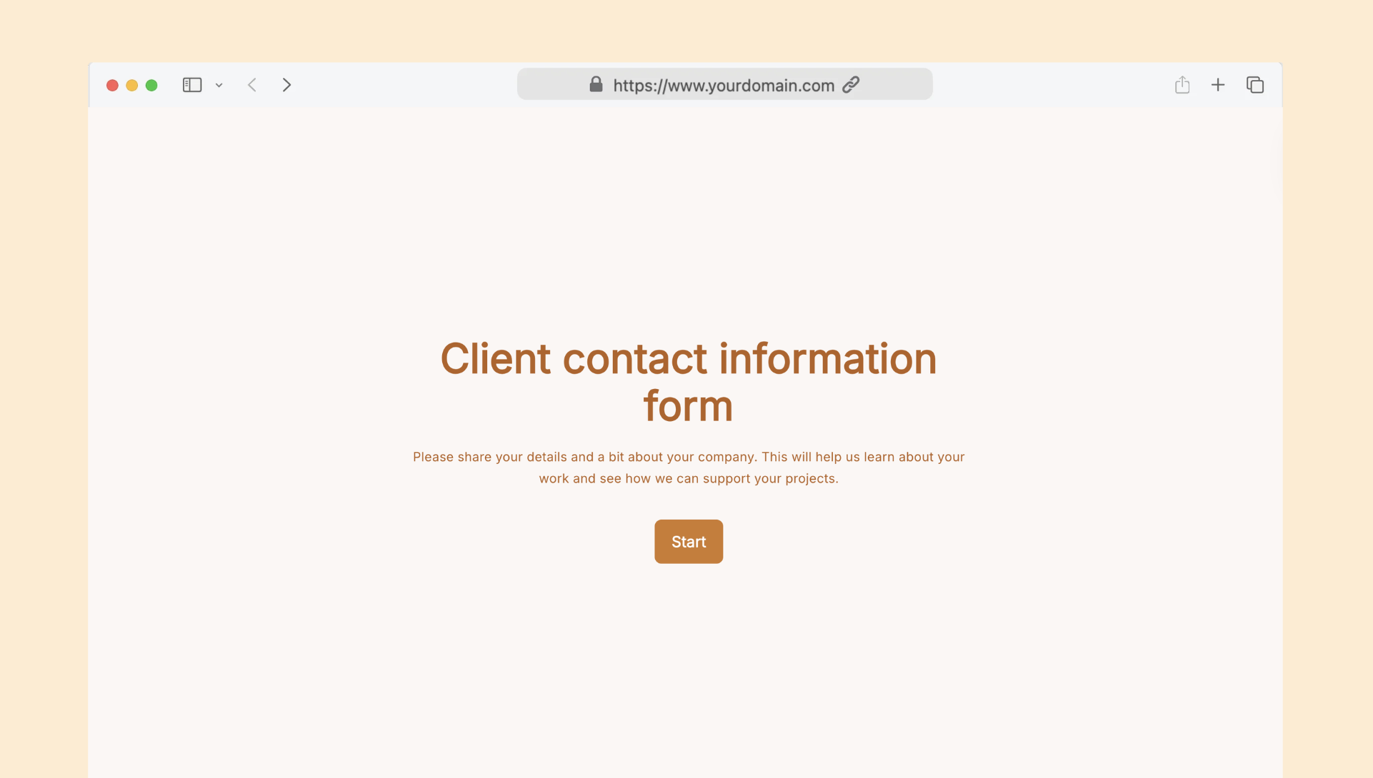 Client contact information form