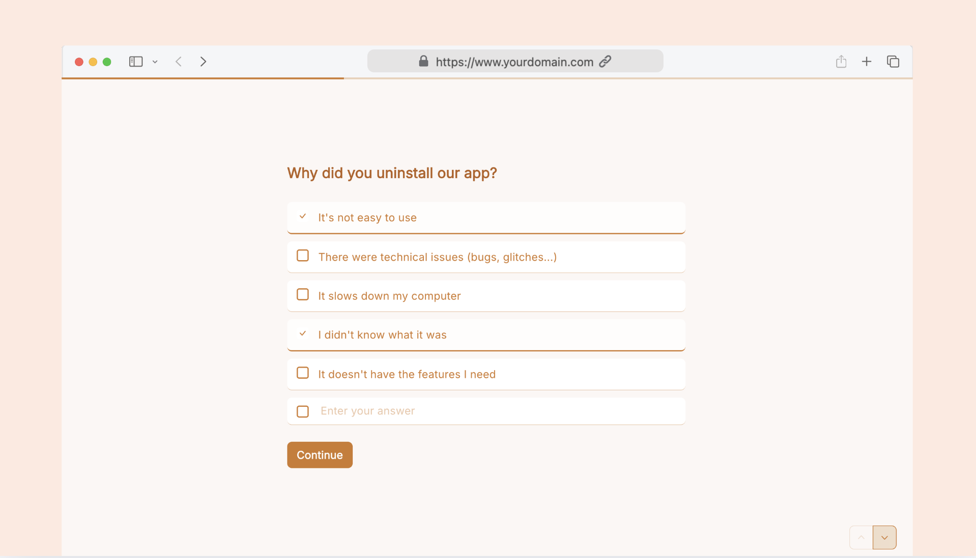 App uninstall survey