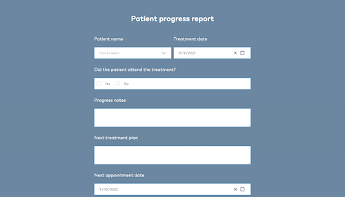 Patient progress report