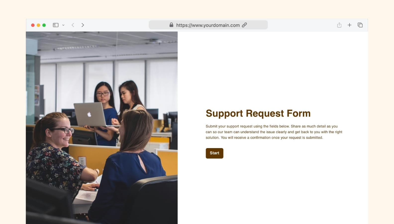 Support Request Form template | Formaloo