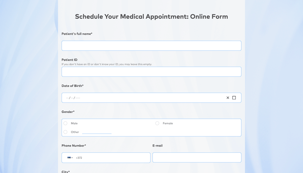 Online medical appointment template Formaloo Online medical appointment template Formaloo