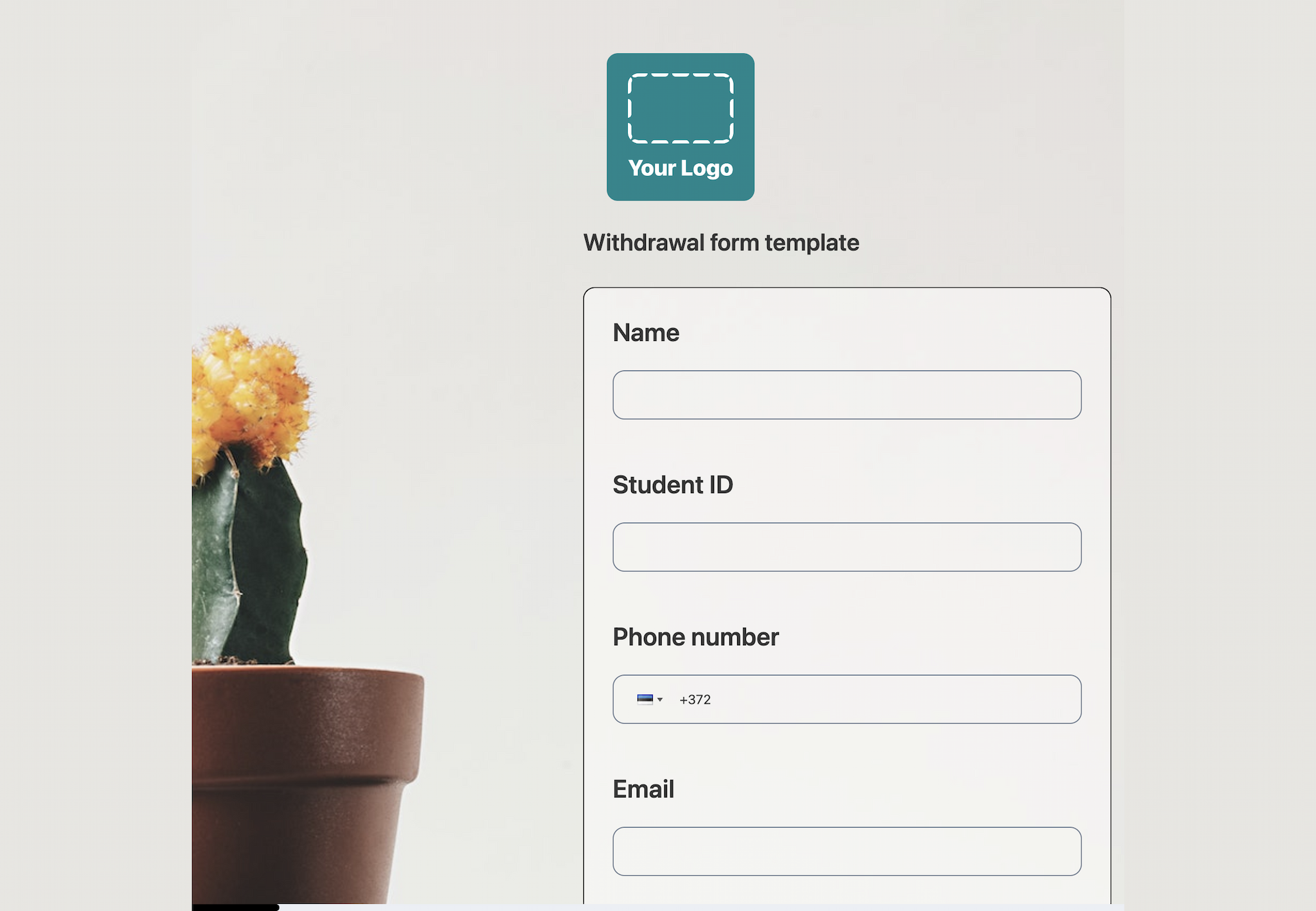Withdrawal Form Template Template Formaloo withdrawal-form-template-template-formaloo